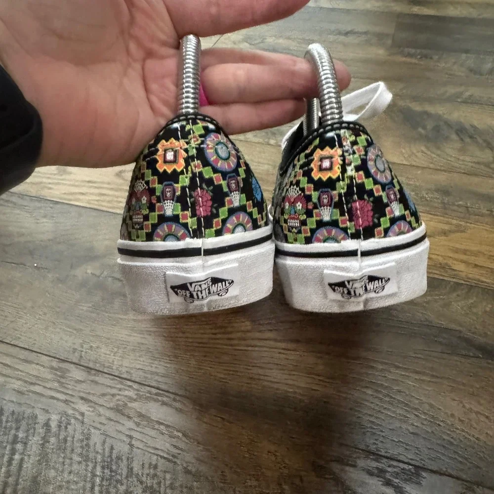 Vans Authentic Dia de los Muertos Floral Sugar Skull Sneakers Mens 7 Womens 8.5